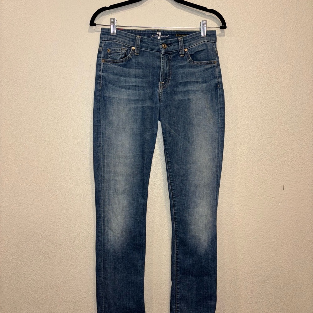 7 For All Mankind Kimmie Straight-Leg Jeans – Size 0/2 | Mid-Rise, Classic Fit